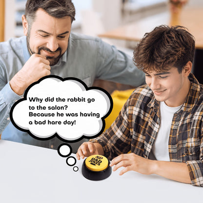 Dad Joke Button Funny Gag Gift for Men – Push Button for Hilarious Jokes, Perfect Father's Day Gift, White Elephant, Christmas Stocking Stuffer & Birthday Gift from Daughter for Ages 14+