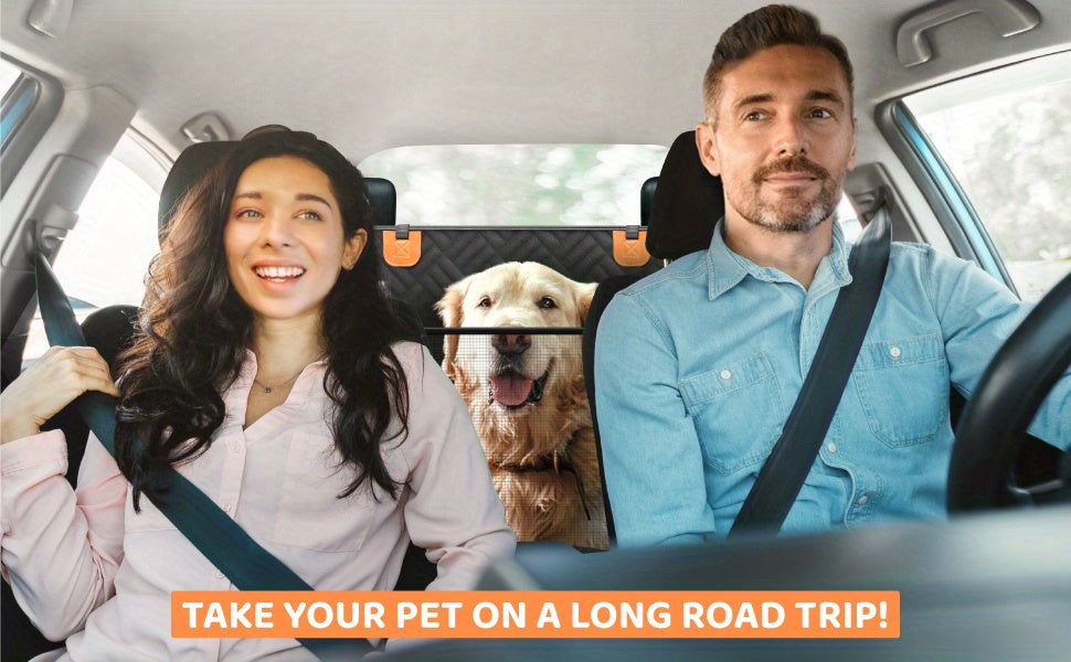 Dog Car Seat Cover for Back Seat, Hard Bottom Back Seat Extender for Dogs, Car Seat Cover, Dog Car Seat, Dog Hammock for Car, Car Seat Protector, Dog Seat Cover for Back Seat- Supports 400lbs, Back Seat Pet Cover, Dog Hammock for Car SUV And Trucks