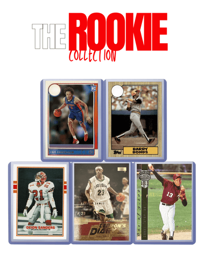 Sports Rookie Card Lot of 5 Cards NBA NFL MLB | Hall of Famers & Stars LeBron James Derek Jeter Barry Bonds | Near Mint Authentic Licensed Collector Gift