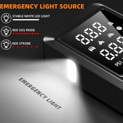 Portable Tire Inflator 150PSI 6000mAh – Digital Display Air Pump with USB Type-C Charging, Dual Safety Protection, LED Light for Car, Bike, Camping & Outdoor Emergency Use
