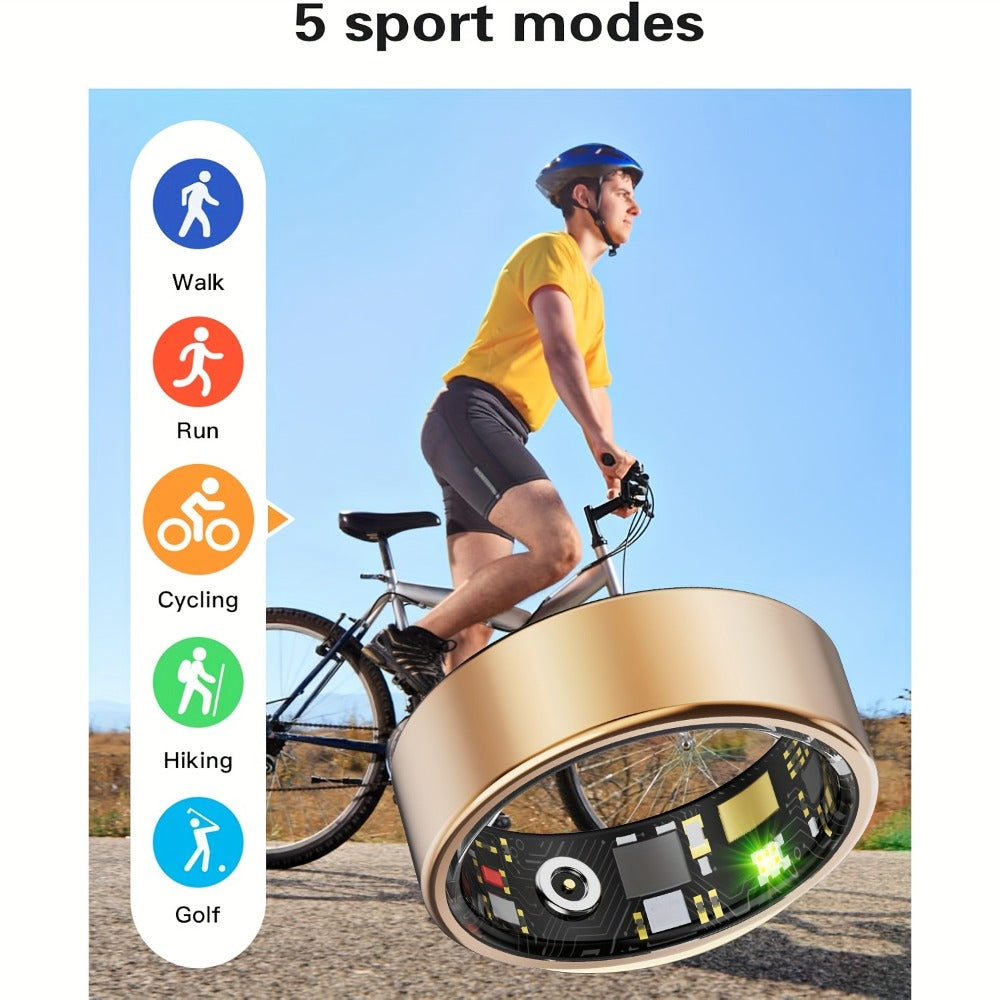 Smart Ring Fitness & Health Tracker for Men & Women – Heart Rate, Sleep, Steps, Calories, Body Temp & HRV Monitoring, IP68 Waterproof, iOS & Android Compatible