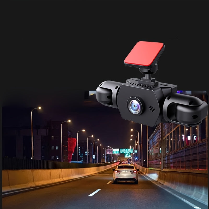 Four-camera HD Dash Cam | 360° View + 3.6-inch Screen, Infrared Night Vision with Dynamic Lock Exposure, Loop Recording, Collision Lock, And Parking Detection