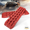 Traction Boards Off-road, Recovery Boards with 2 Leashes And Carry Bag, 2pcs Traction Mat Recovery Tracks for Sand Mud Snow Track Tire Ladder 4X4 (Orange Red)