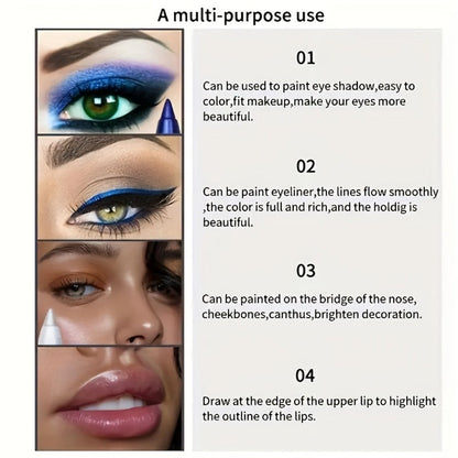 2-in-1 Eyeliner & Eyeshadow Pencil Set 12 Colors Matte Waterproof Smudge-Proof Long-Lasting Blendable Eye Makeup Kit for Women Beginners Professionals All Skin Tones Birthday Holiday Gift