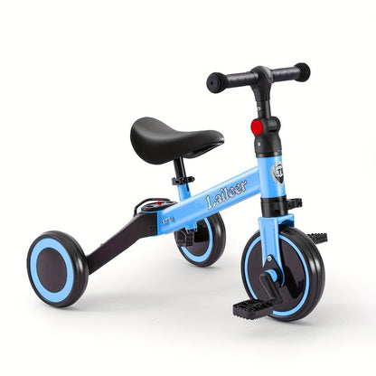 3-in-1 Toddler Balance Bike Convertible Tricycle for Kids Ages 2-5 Adjustable Foldable Rear Wheels Removable Pedals Trike Balance Bike Combo Birthday Gift Boys Girls