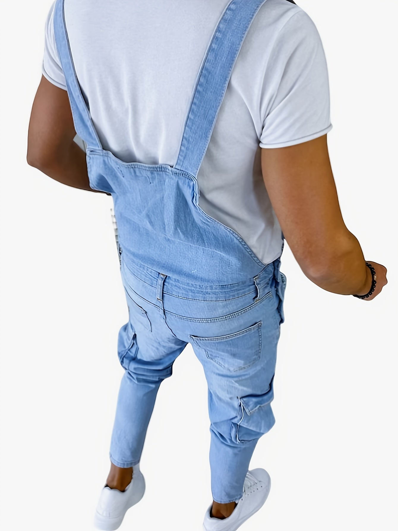 Men's Hooded Coveralls - Multi-Pocket Denim Design