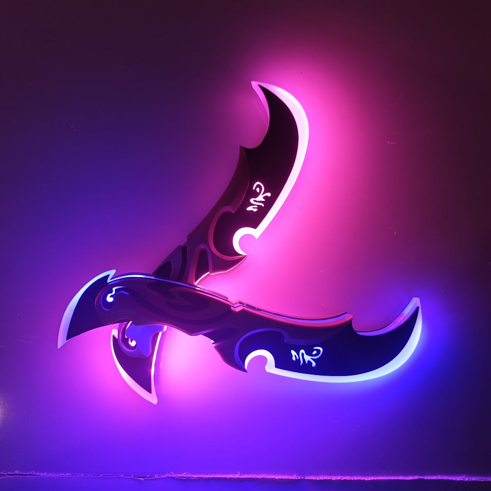 LED Light Up Half Moon Blade Rechargeable Sci-Fi Cosplay Prop 30cm – Halloween Role Play Game Peripheral Model Collection Gift, Multiple Colors