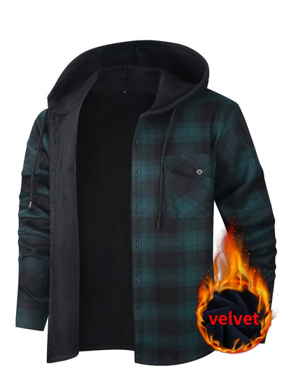 Men's Versatile Plaid Pullover Coat
