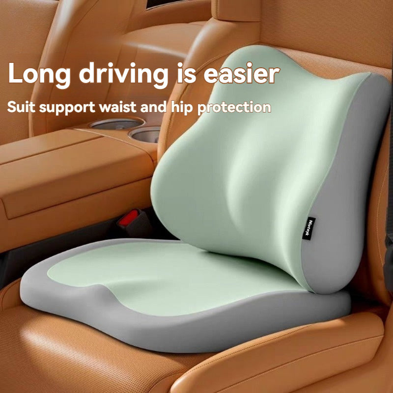 2pcs Memory Seat Lumbar Pad, Sedentary Waist Pad, Rear Cushion, Driver Booster Cushion. for All Models, Office Seats