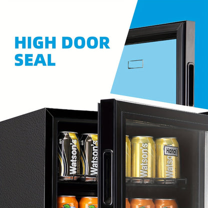 Beverage Refrigerator with Glass Door – Mini Fridge 2.0/3.5/4.0 Cu Ft, LED Lights, Adjustable Shelves, R600a Cooling for Beer, Wine & Drinks, Home, Office & Bar
