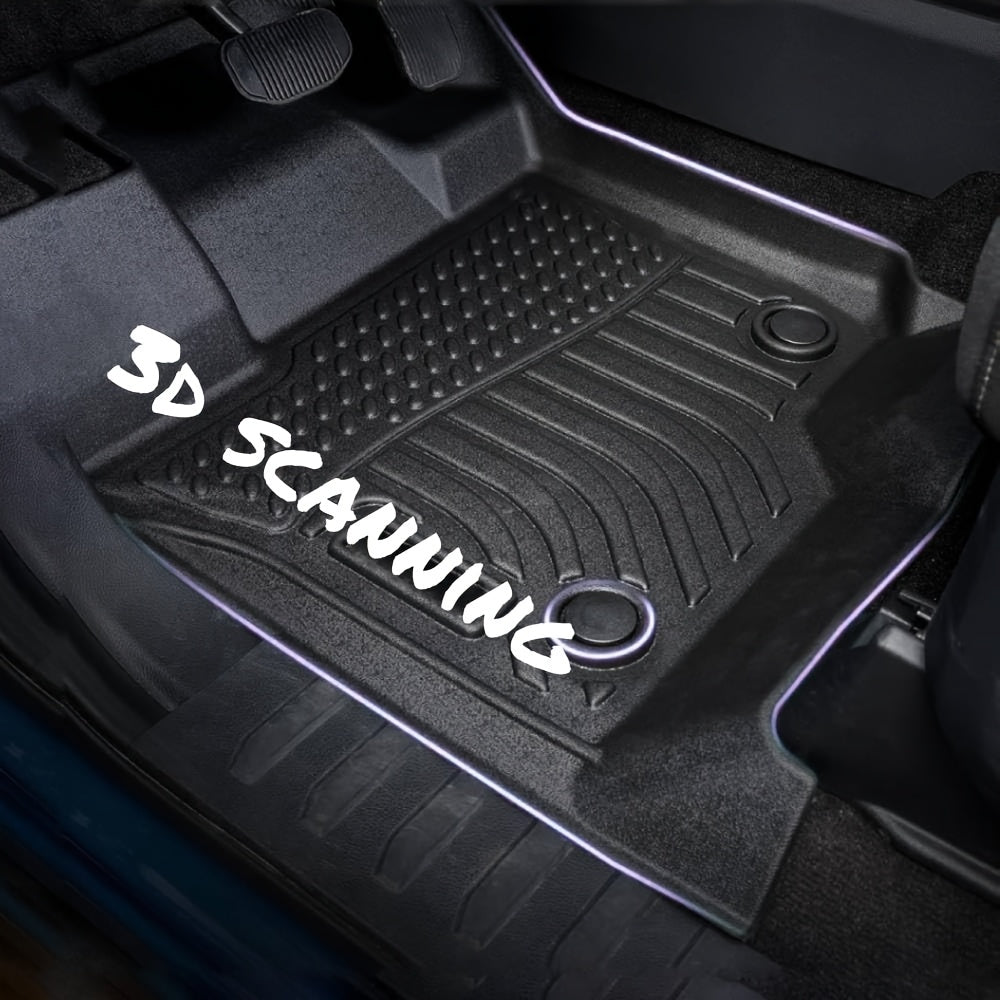 3pcs Heavy Duty TPE Floor Mats for Ford F-150 Supercrew Cab 2015-2024, All-Weather Black Car Liners, Waterproof Non-Slip Auto Additions