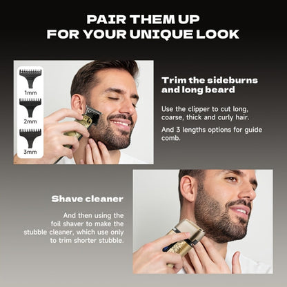 Cordless Electric Foil Shaver Grooming Kit for Men with Barber Shears Beard Mustache Trimmer Bald Head Razor Haircutting Set Father's Day Birthday Gift for Dad Husband