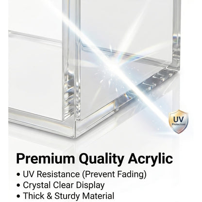 Acrylic Display Case for Pokemon Booster Bundle – UV Protection Magnetic Clear Protective Box for Scarlet Violet, Prismatic Evolutions, 151, Paldean Fates 6-Pack Bundles, Standard & Mega Evolution Fit, 1 or 2 Pack