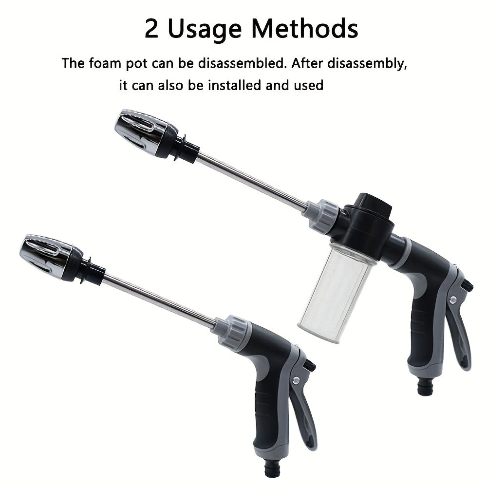 High-Pressure Car Wash Gun with Extended Spray Rod, Durable Hose Nozzle, Adjustable Spray And Leak-Proof Design, Suitable for Washing Trucks/Suvs/Rvs And Cleaning Driveways, Decks, And Gardens, Without Battery
