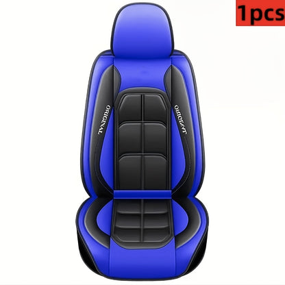 Car Seat Covers Faux Leather – Sporty Full-Coverage for Driver & Passenger, Universal Fit for Sedans, SUVs & Trucks, Green & Blue