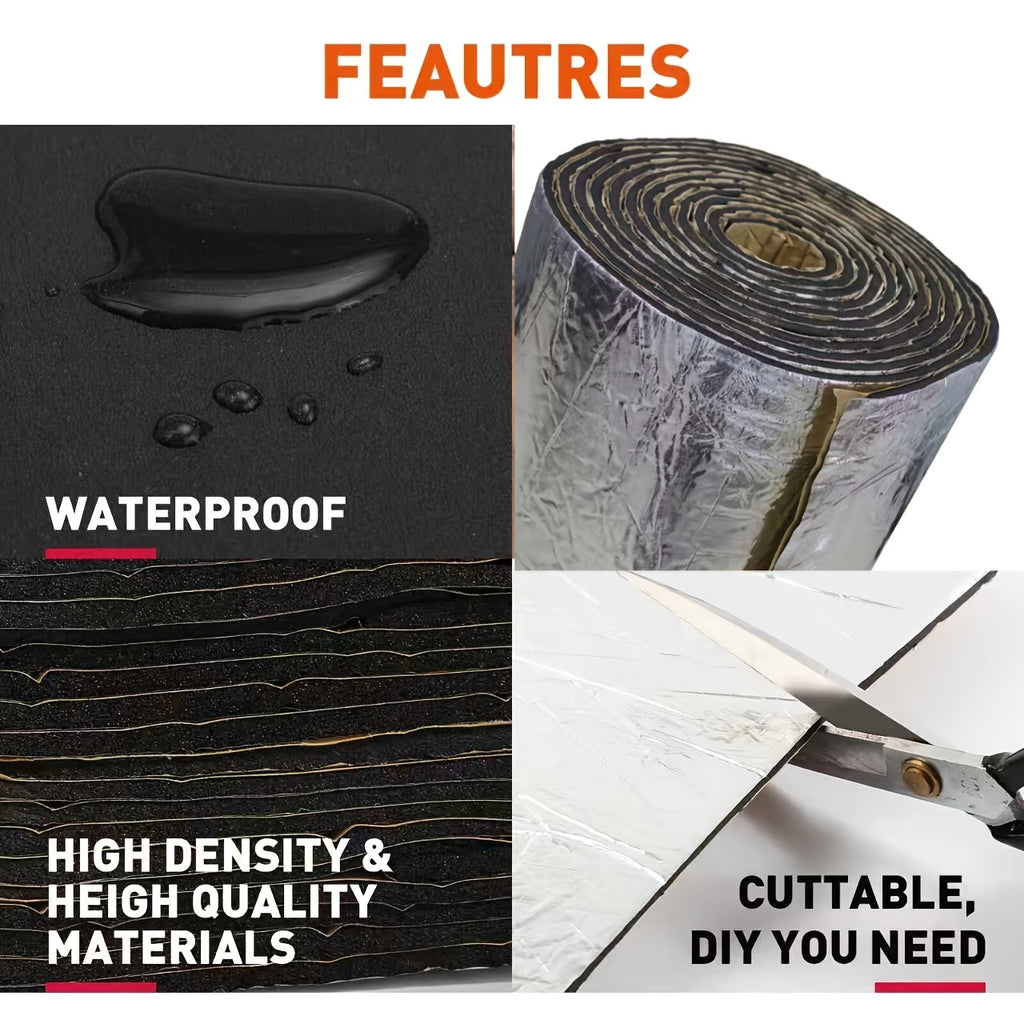 60"x40" Sound Deading Material 275Mil(7mm) for Cars Thermal Insulation And Car Sound Deadening Material Strong Back Adhesive Car Insulation Heat And Sound Deadener Mat for Automobile Hoods, Hoods, Doors, And Trunks