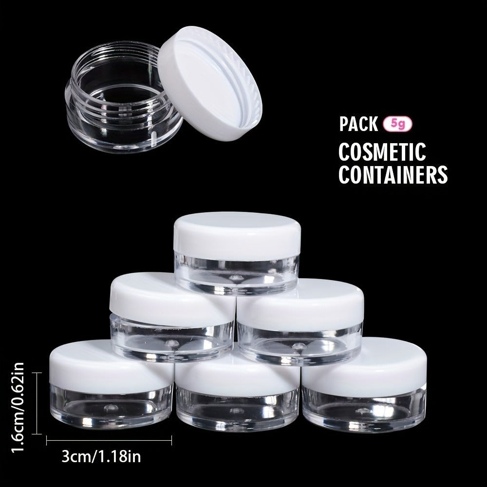 Mini Cosmetic Containers with Lids 60 Pack – 5g Small Round Plastic Sample Jars for Travel, Lip Balm, Lotion, Cream & DIY Beauty – Bulk Refillable Empty Pots for Skincare Packaging & Gifting
