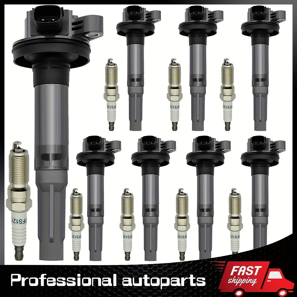 for Ford for F150 2011-16 5.0L UF622 Set 8x Iridium Spark Plugs & 8 Pack Ignition Coils for UF622, Automotive Replacement Parts, Car Repair, Oem Style, Direct Fit, Heatresistant Material, Reliable Components, Ignition System, Truck Enthusiasts, for