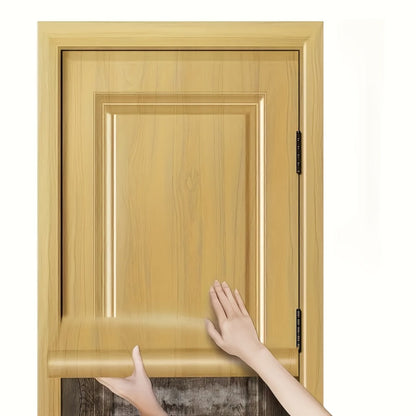 Wood Grain Door Sticker Self-Adhesive Removable Peel & Stick Door Wrap Film Waterproof Vinyl Decal for Interior Door Renovation Home Decor Room Makeover Easy Install