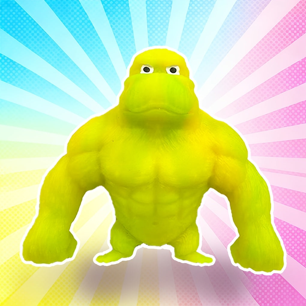 Stretchy Gorilla Fidget Toy Squishy Squeeze Monkey – PVA Sponge Sensory Stress Relief Toy for Kids & Adults, 5 Colors, Easter Basket Stuffer, Christmas Stocking Stuffer, Party Favor