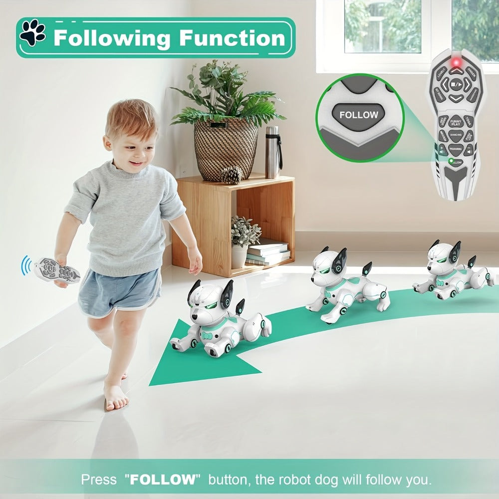 Robot Dog Toy for Kids Upgraded Intelligent Electronic Pet – AI Dialog Interaction Stunt Performance Programmable Behavior Interactive Companion STEM Birthday Halloween Christmas Gift Boys Girls