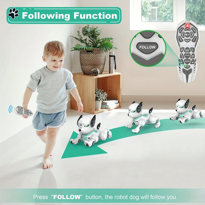 Robot Dog Toy for Kids Upgraded Intelligent Electronic Pet – AI Dialog Interaction Stunt Performance Programmable Behavior Interactive Companion STEM Birthday Halloween Christmas Gift Boys Girls