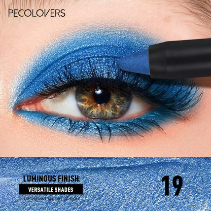 Shimmer Glitter Eyeshadow Stick Set 6 Pcs Dual-Tipped Eye Pencil with Blending Brush Creamy Pigmented Eye Contouring Highlighting Kit Multicolor Shades for Women Beginner Pro Gift