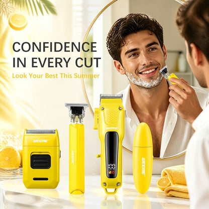 Hair Clippers for Men - 4-in-1 Cordless Trimmer Set, Rechargeable Electric Shaver with Beard Trimmer, Nose Hair Trimmer, Body Groomer & Hair Clipper Kit for Home Barber Use