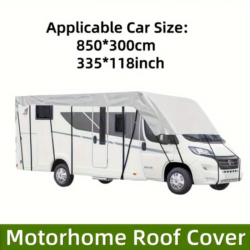 RV & Motorhome Cover, Polyester Travel Trailer Protector, Snow Frost Leaf Dust Rain Sun Protection, with Convenient Storage Bag, Adjustable Straps + Hooks, Easy Installation RV & Trailer Covers