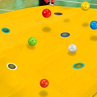 Team Building Tarp Game 98 x 70 Inch with 8 Balls – Large Group Cooperative Activity for Kids Adults PE Class Corporate Events Summer Camp Birthday Party Outdoor Indoor