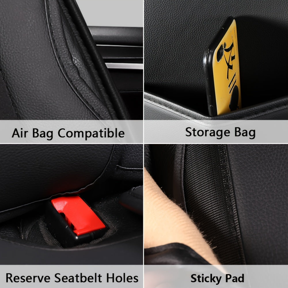 5-Seat Full Set Faux Leather Car Seat Covers - Waterproof All-Weather Protection, Full Surrounded Cushion Protector with Soft Foam Padding, Precise Fit for Cars, Trucks, Sedans & SUVs - Easy Installation, Durable Automotive Interior Accessories (Ideal Chr