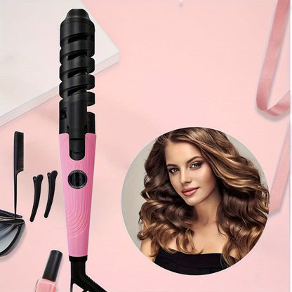 Automatic Spiral Curling Iron – Anti-Scald Fast Heating Curler for Long & Short Hair, Portable Rotating Barrel, Women Gift