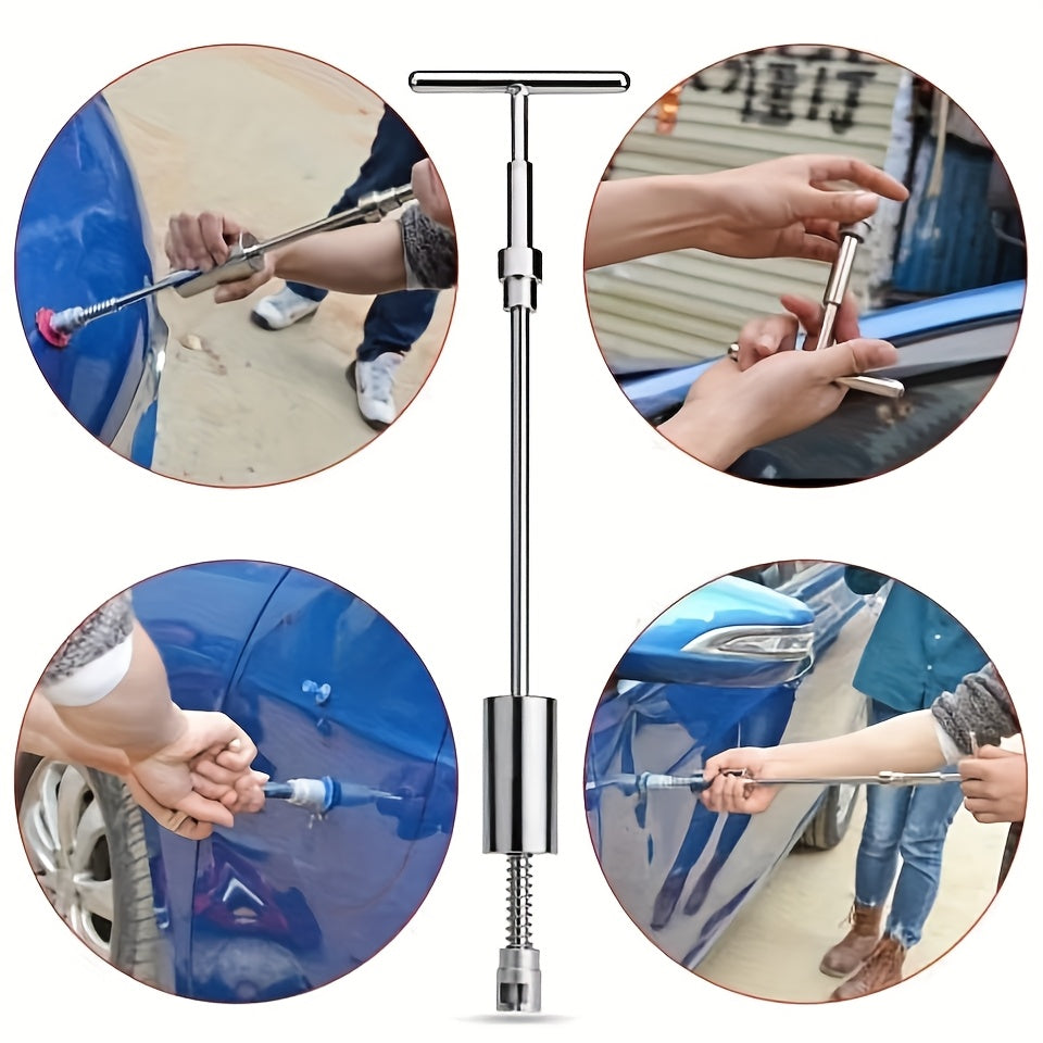 Car Paint-Free Repair Kit - T-Strip Repair Kit, with Suction Cup Wire Drawing Board, Used for Car Body Repair, Hail Damage, Small Dents, Refrigerator Door Knocking