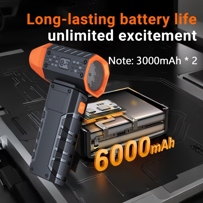 130000 RPM Ultra-Powerful Turbo Fan, High-Power Forceful Fan with Smart Display and LED Light, USB-C Fast Charging, 100 Wind Speed Settings, Suitable for Car Cleaning and Dust Removal, Leaf Blowing, Cooling, Barbecuing, and Powerful Adjustable Dust