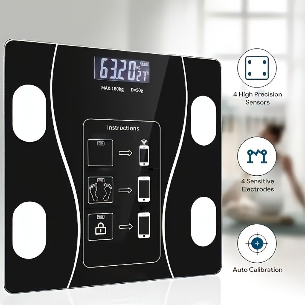 Digital Bathroom Scale 396lb – High-Precision Body Fat Scale with HD LCD Display, Temperature Reading, kg/lb Switch, Extra-Wide Platform, Electronic Body Weight Scale for Home & Bathroom, Multiple Styles