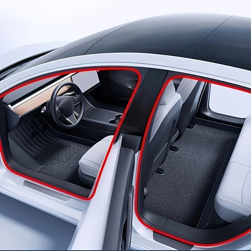 Fit Rubber Car Door Seal Strip - Double Layer Noise Reduction, Shock Absorption Soundproofing Protective Trim, Multi-Pack, Vibration Dampening | Duallayer Structure | Textured Surface, Car Soundproofing