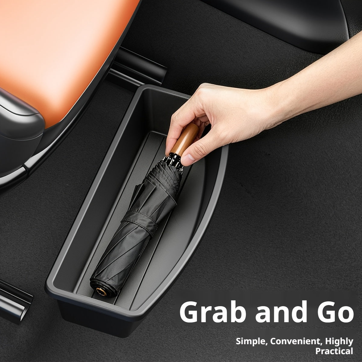 Under Car Seat ABS Storage Box, Fits Most Car Models, Front And Rear Seat Space Organizer, Hidden Tray, Efficient Car Part Storage, Car Organizer