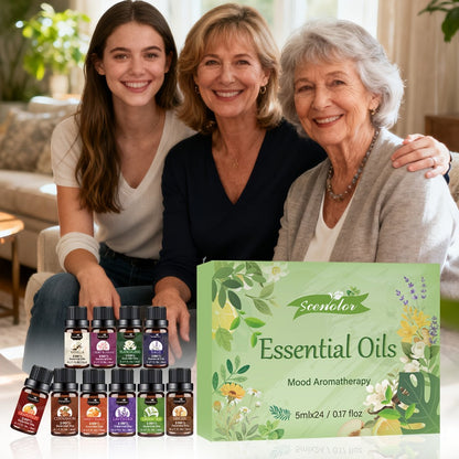 Fragrance Essential Oil Gift Set – Premium Hotel Scent Diffuser Oils for Candle Making, Aromatherapy & Home Fragrance | 12 or 24 Piece Set