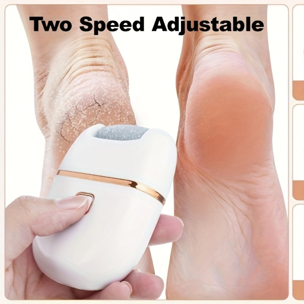 Electric Callus Remover Rechargeable Foot Grinder with 3 Replacement Heads 2 Speed Settings IPX5 Waterproof USB Charging Portable Pedicure Tool for Cracked Heels Dead Skin Women Men