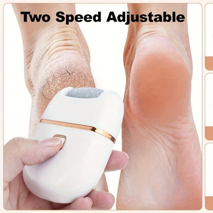 Electric Callus Remover Rechargeable Foot Grinder with 3 Replacement Heads 2 Speed Settings IPX5 Waterproof USB Charging Portable Pedicure Tool for Cracked Heels Dead Skin Women Men