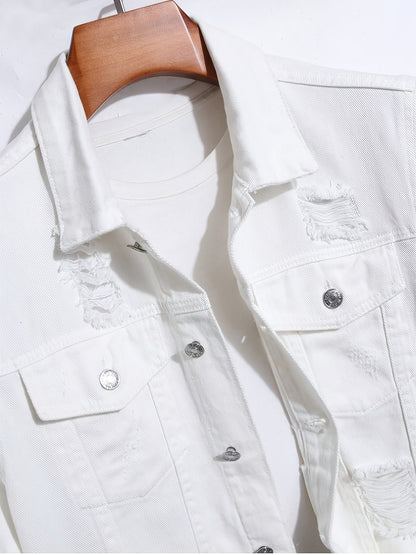 Men's Relaxed Denim Single-Breasted Jacket Everyday 773