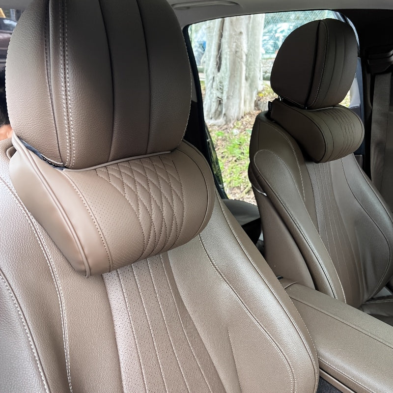 Luxurious Napa Headrest- Ultra Soft and Breathable Design, Neck Support and Form-Fitting Shape, Suitable for All Car Models, Can Be Used in Most Vehicles, Durable High-Quality Material, Suitable for Long-Distance Driving and Office Use