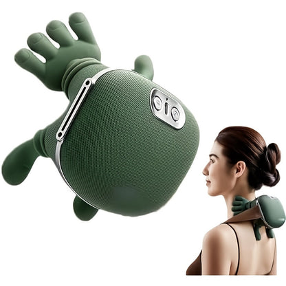 Portable Electric Neck & Shoulder Massager – Japanese-Style Acupressure 3D Kneading with Heat, Deep Tissue Relief for Back, Neck, Shoulders & Abdomen, Compact Office & Travel Massager for Men Women
