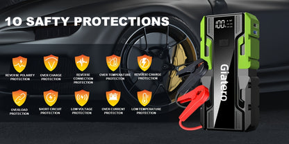 Heavy Duty Jump Starter 10000A with Air Compressor Tire Inflator – Portable 12V Emergency Battery Booster for Engines Up to 14.0L Gas / 12.0L Diesel, Cars, Trucks, SUVs & Motorcycles, Digital Display