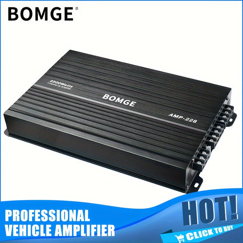 BOMGE 4-Channel Car Amplifier 2500W Max Power for Subwoofers & Speakers Full Range Class AB Vehicle Audio Amp AMP-228 AMP-268-A AMP-268-C for Car Truck SUV Sound System Upgrade