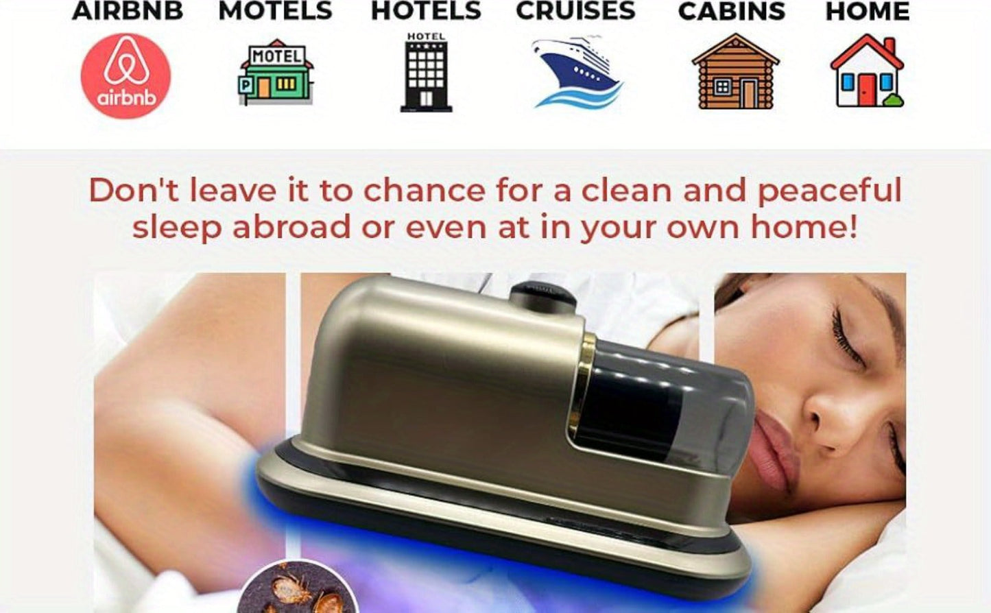 Cordless Mattress Vacuum Cleaner with Ultrasonic Heating & HEPA Filtration – Portable Bed Vacuum for Dust Mites, Pet Hair, Sofas, Upholstery & Carpets