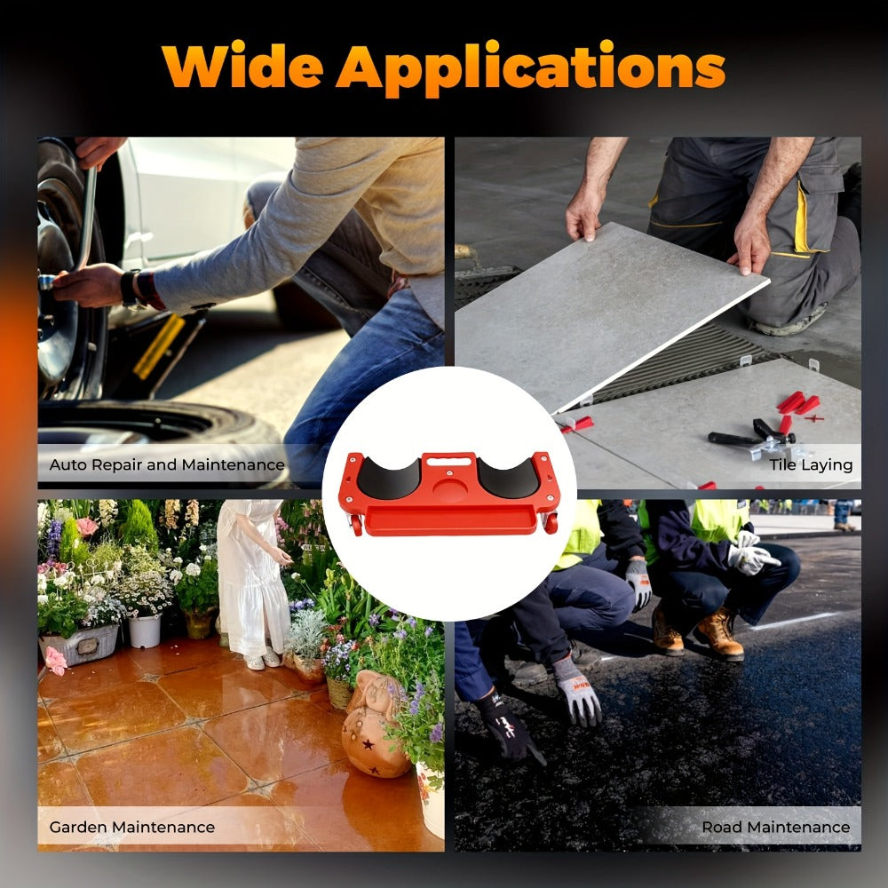 Rolling Knee Pad Creeper with Wheels Foam-Filled Knee Cups 20x5.5 Inch for Automotive Repair Flooring Garage Mechanic Kneeling Platform Upgrade Thickened Version 8-Piece Repair Set Available