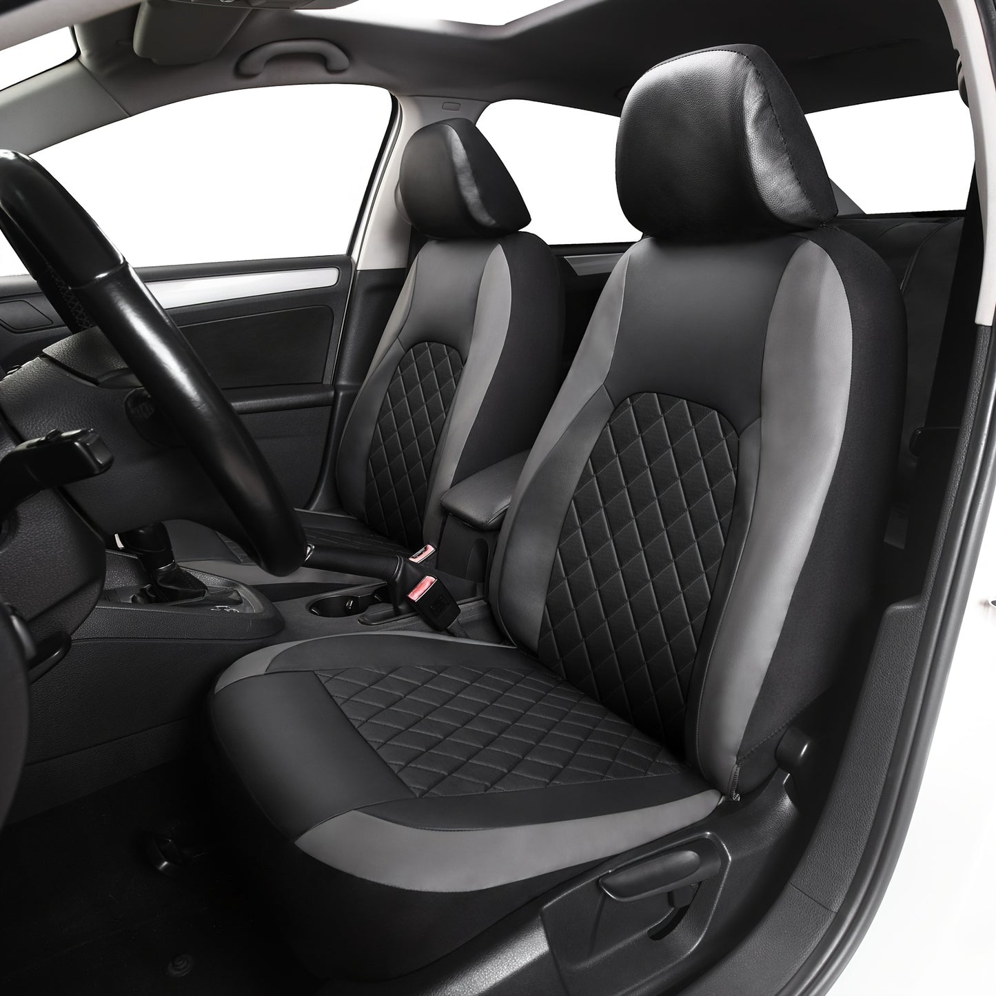 Full Set Car Seat Covers Faux & Napa Leather – 5-Seat Universal Fit for SUV, Truck, Jeep & BMW, Front & Rear Bench, Split-Compatible, Cushioned, Scratch-Proof, Multiple Colors