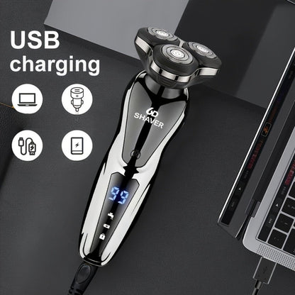Electric Shaver for Men 3D Floating Blade 3-in-1 Beard Trimmer Digital Display USB Rechargeable Portable Grooming Kit Standalone 3-in-1 or 4-in-1 Set