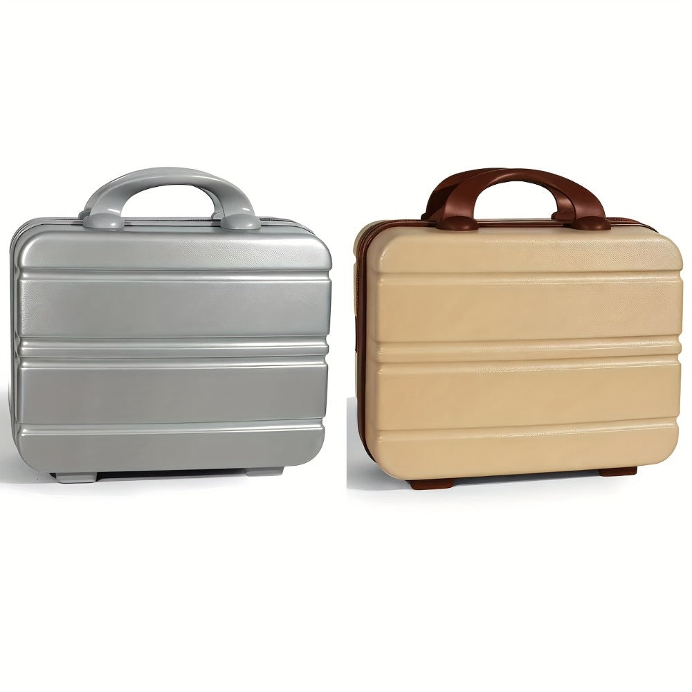 Hard Shell Makeup Travel Case Waterproof Pressure-Proof Portable Cosmetic Suitcase with Elastic Band Luggage Attachment Carry-On Organizer for Women Travel Camping Gym 30x25x15cm